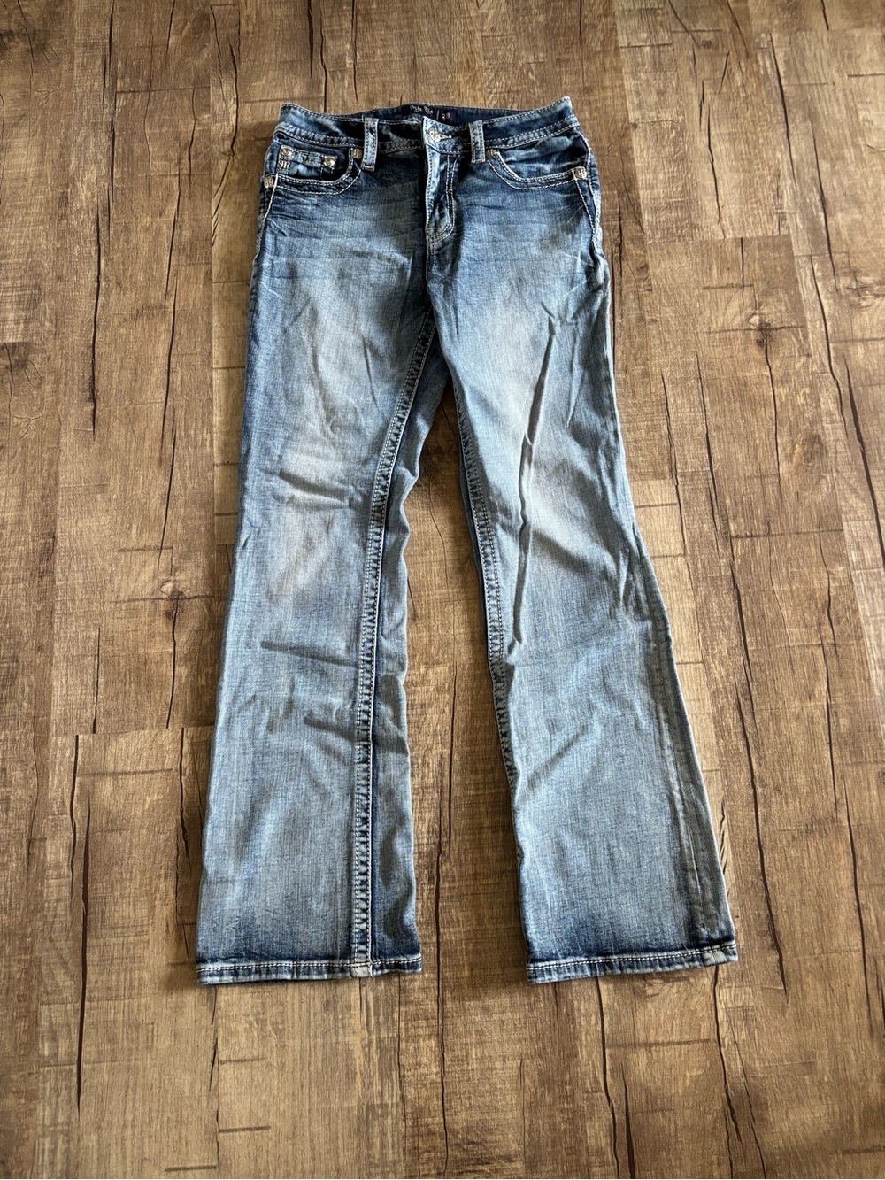 Miss Me Light Wash Bootcut Y2K Curvy Boot 28X32